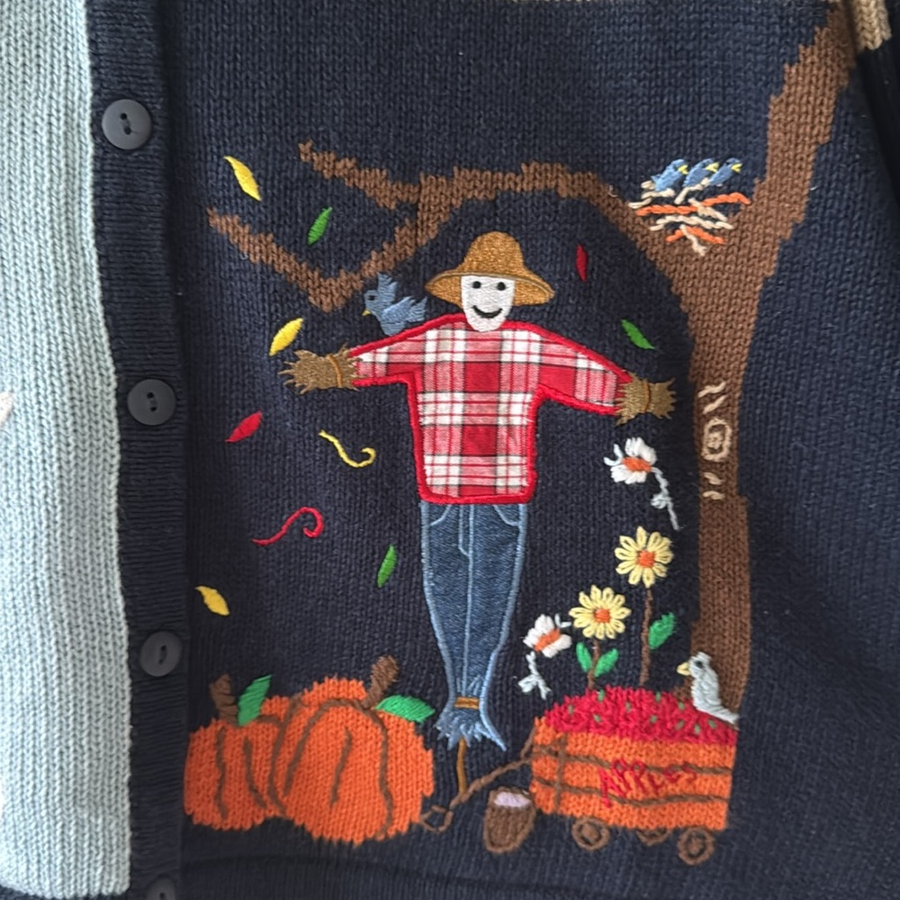 Quacker Factory NWT Multicolor Four Seasonal Button Covers Cardigan Size Large - Picture 7 of 9